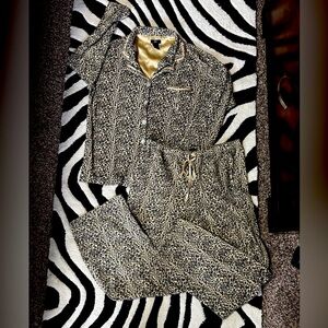 Cheetah print fleece pajamas